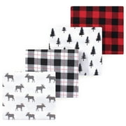 Luvable Friends Hudson Baby Flannel Receiving Blankets 4pk, Forest Moose