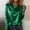 *Green, variant on Satin V Neck Long Sleeve Cowl Neck Blouse for Women,Ruched Stretch Trendy Blouse Shirt Top Silver,Womens Plus M