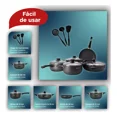 thumbnail image 5 of Batería de cocina marca 12 piezas ergonómico antiadherente Gris BM-K12G, 5 of 5