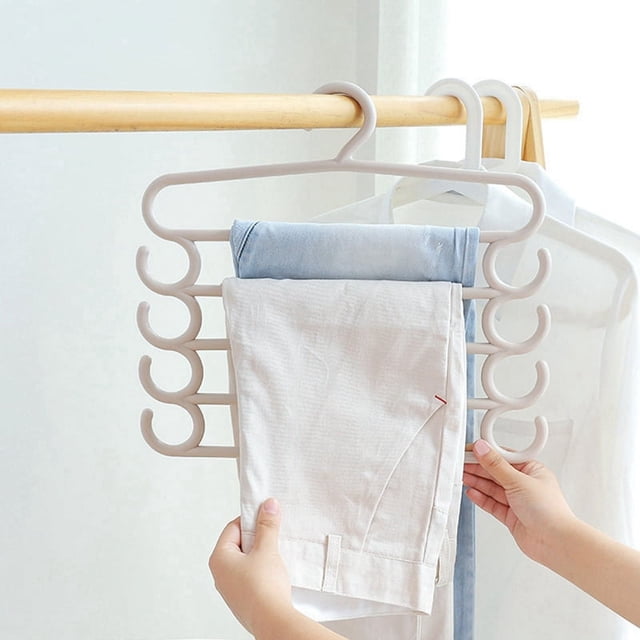 Perchero multifuncional para pantalones, para el hogar, ahorra espacio, de varias capas, para armario de pantalones, pinzas para ropa de 5 capas