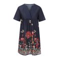 thumbnail image 4 of Vestidos casuales de verano para mujer, túnica de fiesta, columpio, cuello en V informal, vestidos de mujer sólidos con bolsillos Pompotops  ghjkhdj15519, 4 of 8