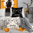 thumbnail image 2 of Spooky Halloween Pillow Cases Cotton Linen White Black Skeleton Hand Play Spider Web Pillow Covers 20x20 Inch Set of 2 Halloween Bats Decorations Pillows Cushion Covers for Couch Sofa, 2 of 6