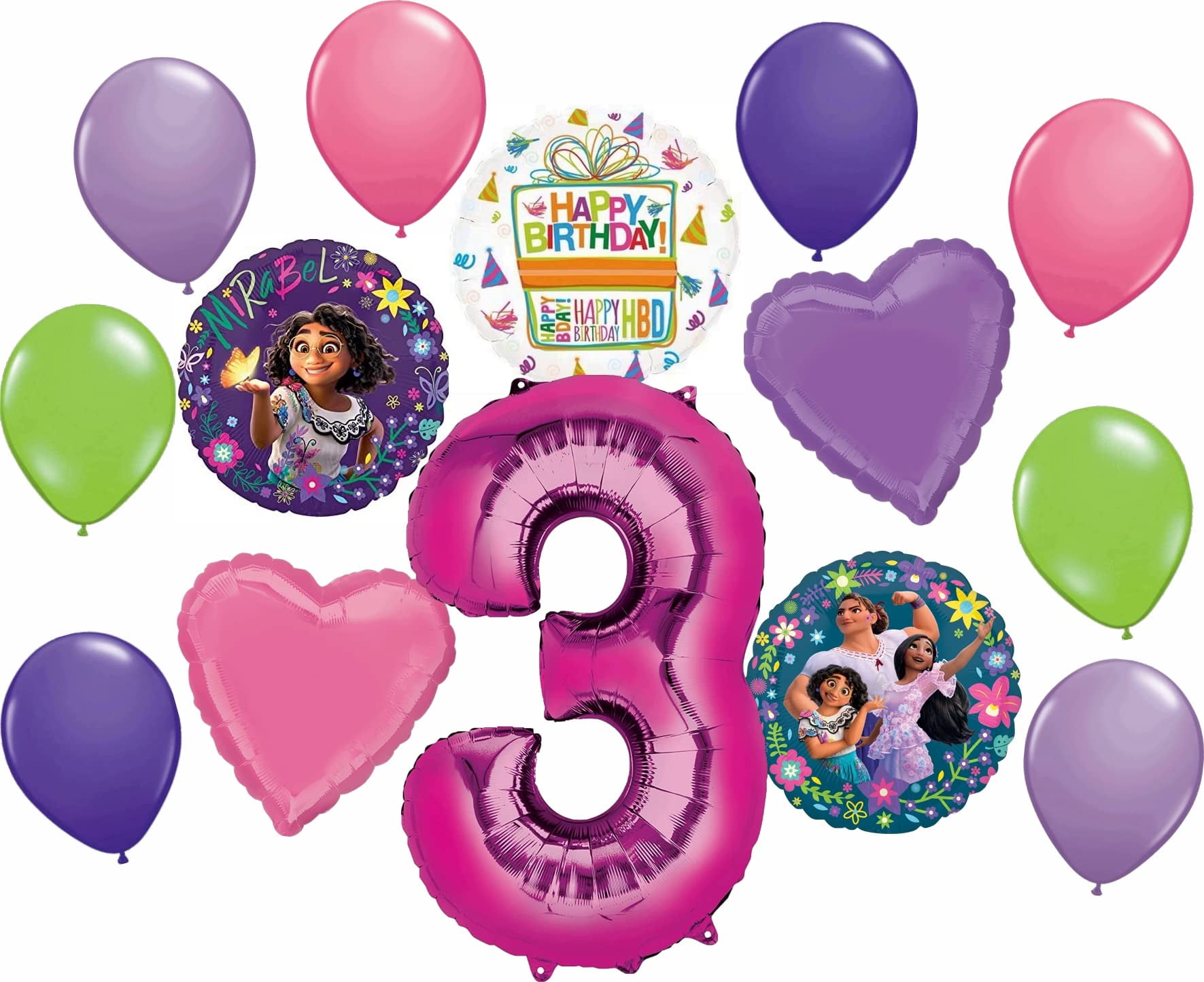 Encanto 3Rd Birthday Party Supplies Balloon Bouquet Decorations -  Walmart.Com