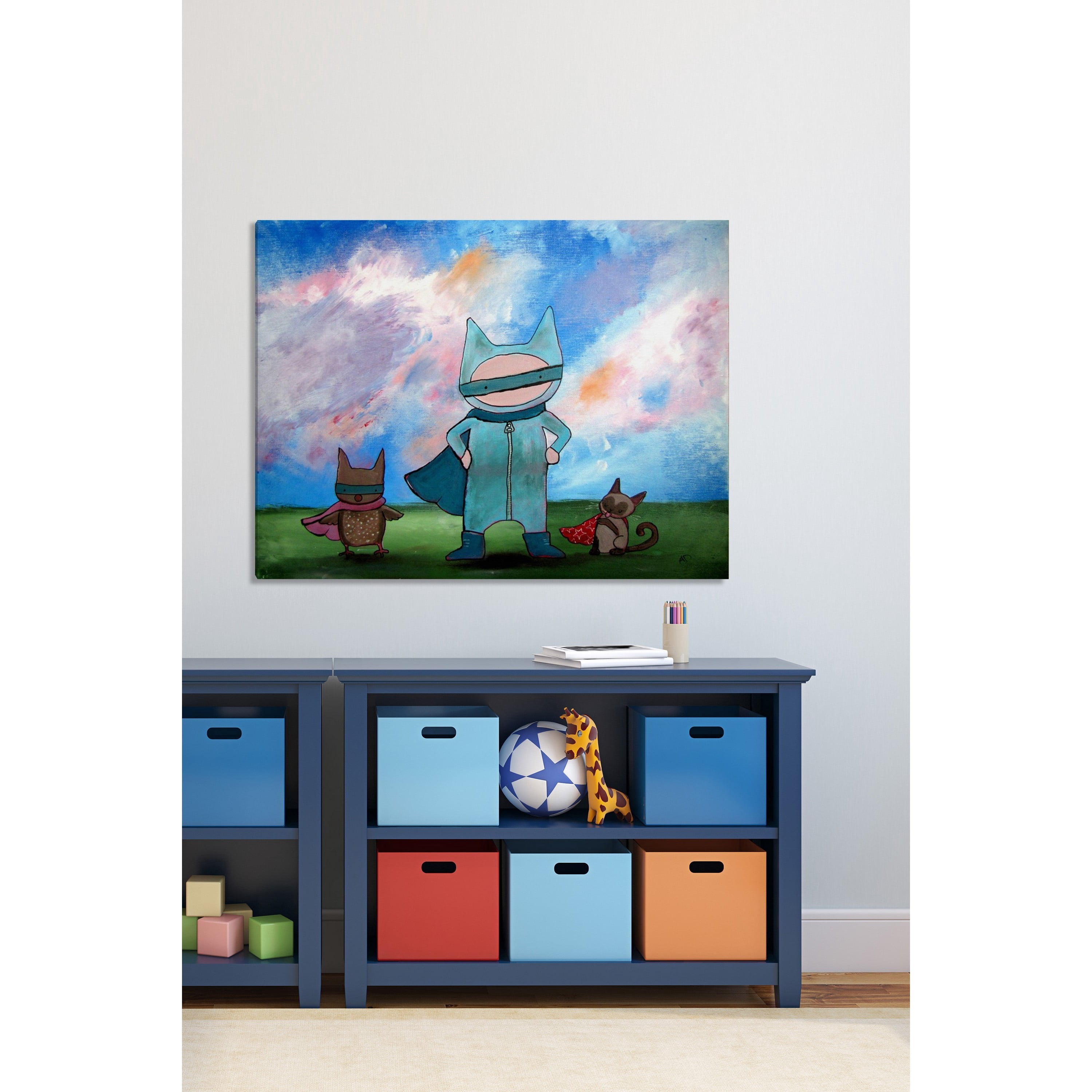 Marmont Hill "Masked Heroes" by Andrea Doss Painting Print on Wrapped Canvas