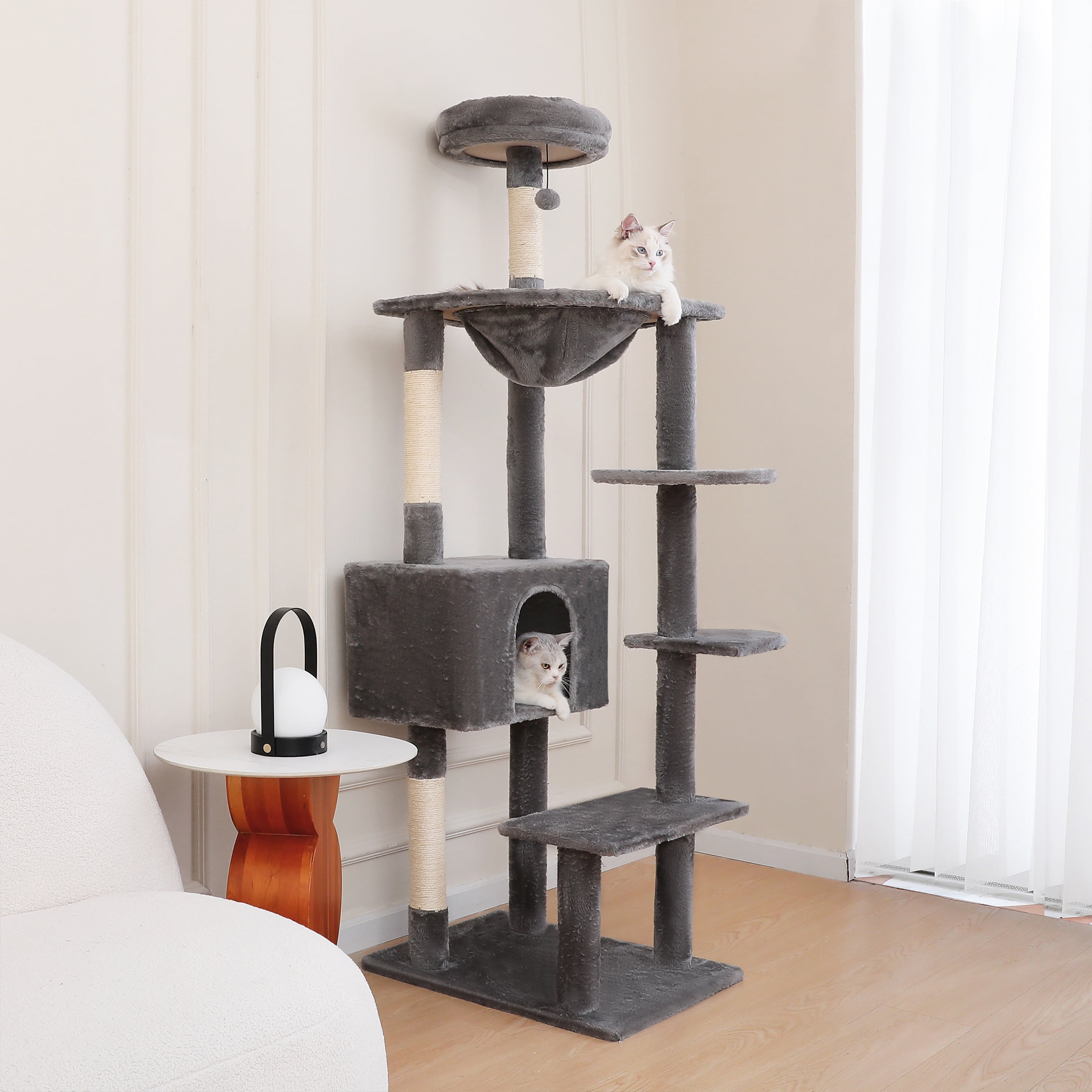 Vibrant Life 70” Cat Tree for Indoor Cat,Multi-Level Cat Tower with Scratching Posts, Gray