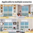thumbnail image 6 of Colorful Stripe Kitchen Curtains 63 Inch Length, Modern Teal Blue Green Vertical Striped Grommet Top Bedroom Living Room Curtains, Light Filtering Cafe Curtain Drapes 2 Panels Set 104''x63'', 6 of 9