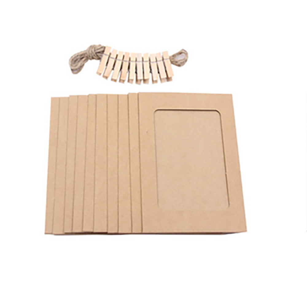 10 Hanging Photo Frame Paper Album Wall Picture Photograph Display DIY Rope Clip 10 Hanging Photo Frame Paper Album Wall Picture Photograph Display DIY Rope Clip