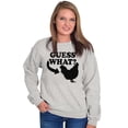 thumbnail image 4 of Guess What Chicken Funny Sarcastic Unisex Plus Fleece Graphic Sweatshirt Brisco Brands 4X, 4 of 5