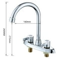 thumbnail image 3 of BCLONG Brass Double Hole Handle kitchen Faucet Rotary Hot and Cold Basin Sink Mixer Tap, 3 of 10