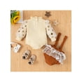 thumbnail image 4 of xiaxaixu Baby Girls 2Pcs Fall Outfits, Ruffle Collar Tops + Suspender Shorts, 4 of 9
