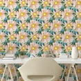 thumbnail image 2 of Ambesonne Floral Peel & Stick Wallpaper for Home, Wild Pink Flower Paint Print, 13"x72", Pale Rose Mustard Blue, 2 of 5