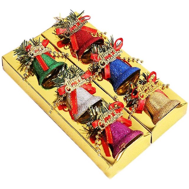 Juego de 6 campanas navideñas de ratán para decoración de tarros. Afortunado Sencillez