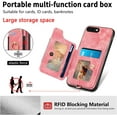 thumbnail image 3 of Phone Case for iPhone 7plus 8plus 7/8 Plus Wallet Cover with Screen Protector and Wrist Strap Lanyard RFID Card Holder Ring Stand Cell Accessories i Phone7s 7s + 7+ 8s 8+ Phones8 7p 8p Women Men Pink, 3 of 7