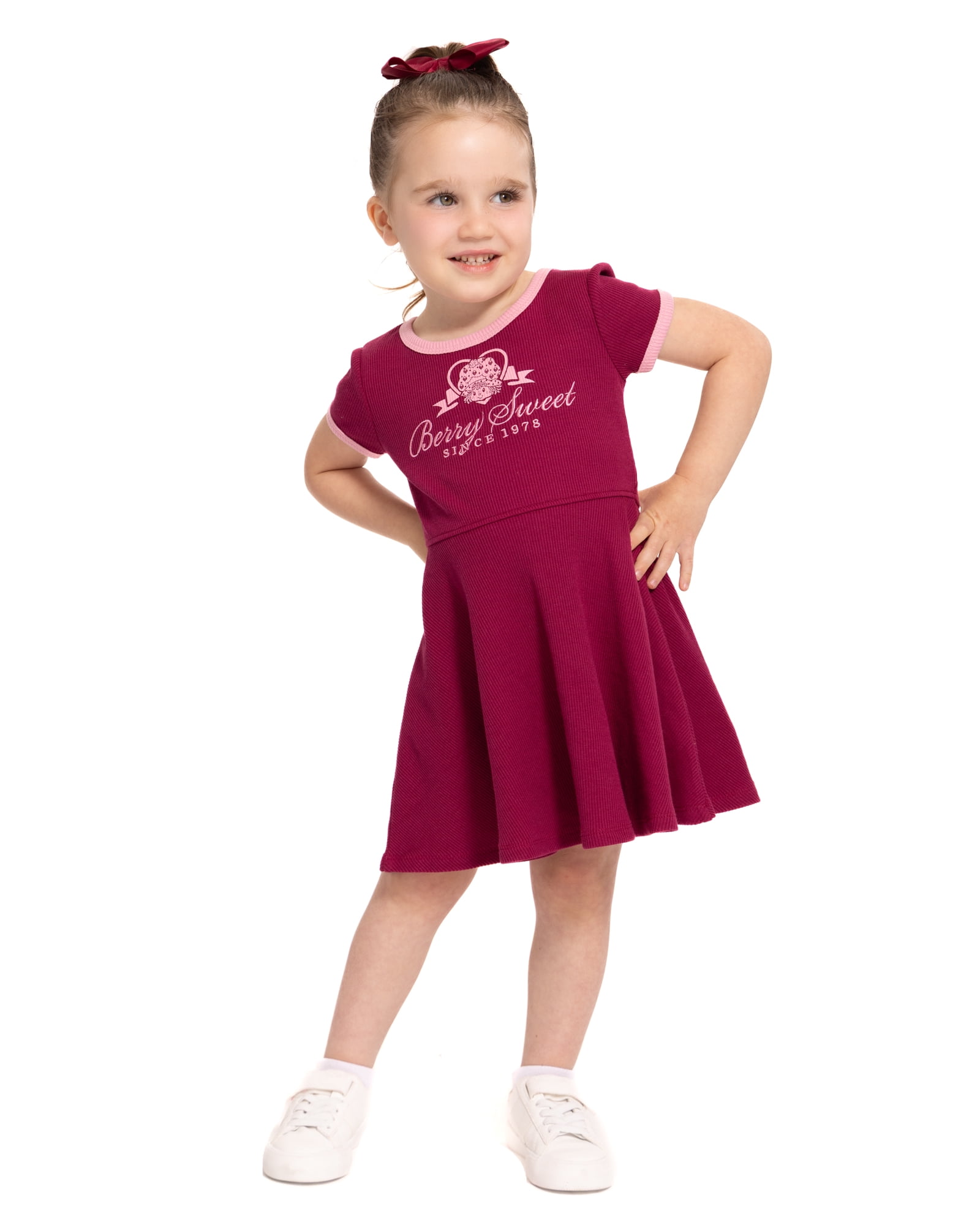 Strawberry Shortcake Toddler Girls Short Sleeve Graphic Skater Dress, Sizes 12M-5T