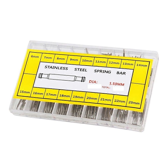 360pcs Stainless Steel Watch Band Strap Link Pin Double Flange Spring Bars in 18 Different Sizes - 6mm-23mm (Silver)