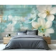 thumbnail image 4 of Cherry Blossom Custom Mural- Wooden Plank Mural, Distressed Wood Grain Large Murals For Living Room Bedroom, Floral Murals 59"W x 39.4"H (Not Peel and Stick), 4 of 6