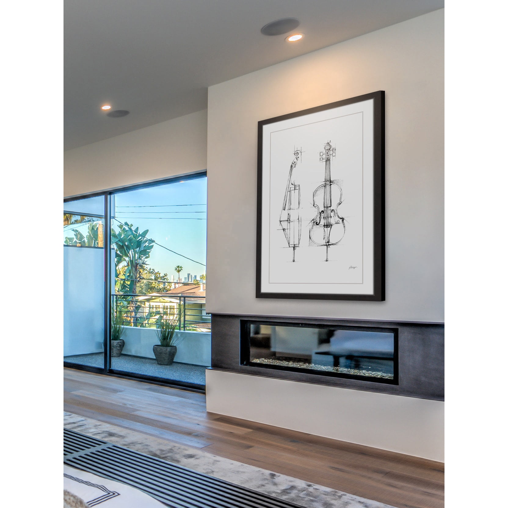 MARMONT HILL  - 'Cello Sketch' Framed Painting Print - Multi-Color 30 x 45