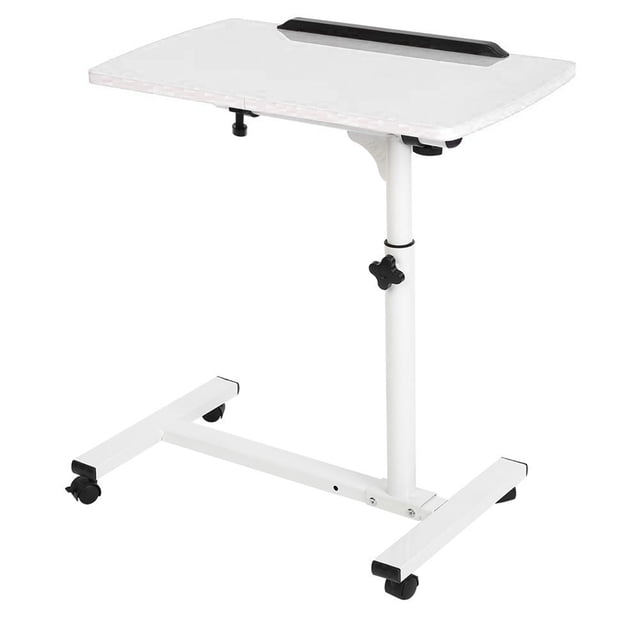 Bureau Portable Multifonctionnel Détachable pour Ordinateur Portable avec Roulettes pour Lit Canapé Livres Collation, Hauteur Réglable 62-88cm, pour Télécommandes, Tasses et Plus