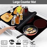 Large Silicone Kitchen Counter Mat 53x61cm,2MM Thick Heat Resistant Countertop Protector,Silicone Mat Under Air Fryer,Toaster Oven,Microwave,Coffee Maker,Cutting Board,Black