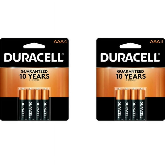 8 Count Duracell AAA Coppertop Alkaline MN2400 Batteries