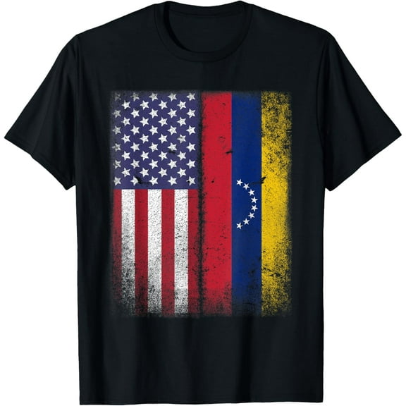 Venezuelan Roots American Grown Venezuela Usa Flag AmericaMen and women can wear, black T-shirts, gifts. Age: M,L,XL 2XL, 3XL, 1253XL