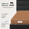 thumbnail image 4 of Amolife Twin Bed Frame, Platform Bed Frame with Velvet Upholstered Slat Headboard, Black, 4 of 7