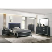 Modern Black Eastern King Bed Set 5PCS by Acme Haiden 28427EK-5pcs