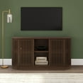 thumbnail image 2 of Plank+Beam Contour Solid Wood Sideboard with 2 Doors, 59" TV Stand for Living Room, Walnut, 2 of 14