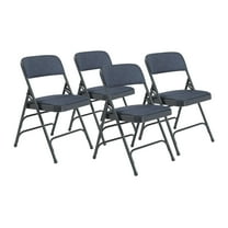 (Pack of 4) NPS® 2300 Series Fabric Upholstered Triple Brace Double Hinge Premium Folding Chair, Imperial Blue