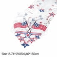 thumbnail image 3 of Patriotic Embroidered Table Runner, American Flag Lace Tablecloth, 4th of July Independence Day Party Decor, Farmhouse Dining Table Runner, Red White Blue Kitchen Decor, Holiday Home Decoration, 3 of 8