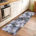 thumbnail image 2 of 2'x6' Rug Runners for Hallways Kitchen, Brown Gray Geometric Non Slip Entryway Beside Floor Carpet Runner, Modern Abstract Art Block Washable Laundry Room Bedroom Throw Rugs Mat for Family Pet, 2 of 8