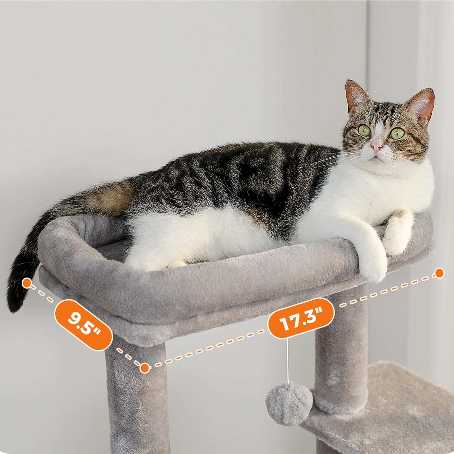Pefilos 54" Cat Tree House for Indoor Cats, Cute Sisal Rope Cat Condo Plush Cat Climb Tree Cat Tree Tower for Large Cat, Gray Pefilos 54" Cat Tree House for Indoor Cats, Cute Sisal Rope Cat Condo Plush Cat Climb Tree Cat Tree Tower for Large Cat, Gray
