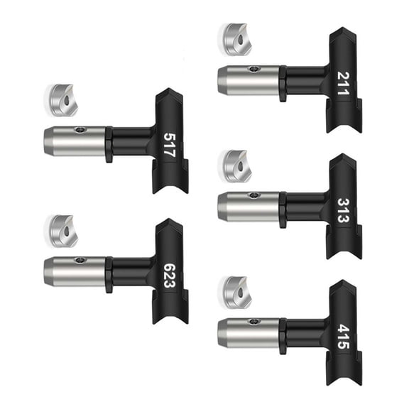 Interchangeable Airless Paint Sprayer Tips Set of 5 Sprayer Nozzles For Indoor Outdoor Painting Water Based Coatings