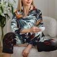 thumbnail image 6 of Gukieu USA Bald Eagle Print Women's Long Sleeve Pajama Set, Button Top Elastic Pocket Pajama Pants Two Piece Set Home Wear-XX-Large, 6 of 7