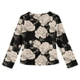 thumbnail image 3 of LTTVQM Tunic Tops for Girls 4-5 Long Sleeve Casual Fall Winter Floral Print Tunic Blouses Basic Crew Neck Pullover Holiday Shirts Beige 4-5 Years, 3 of 4