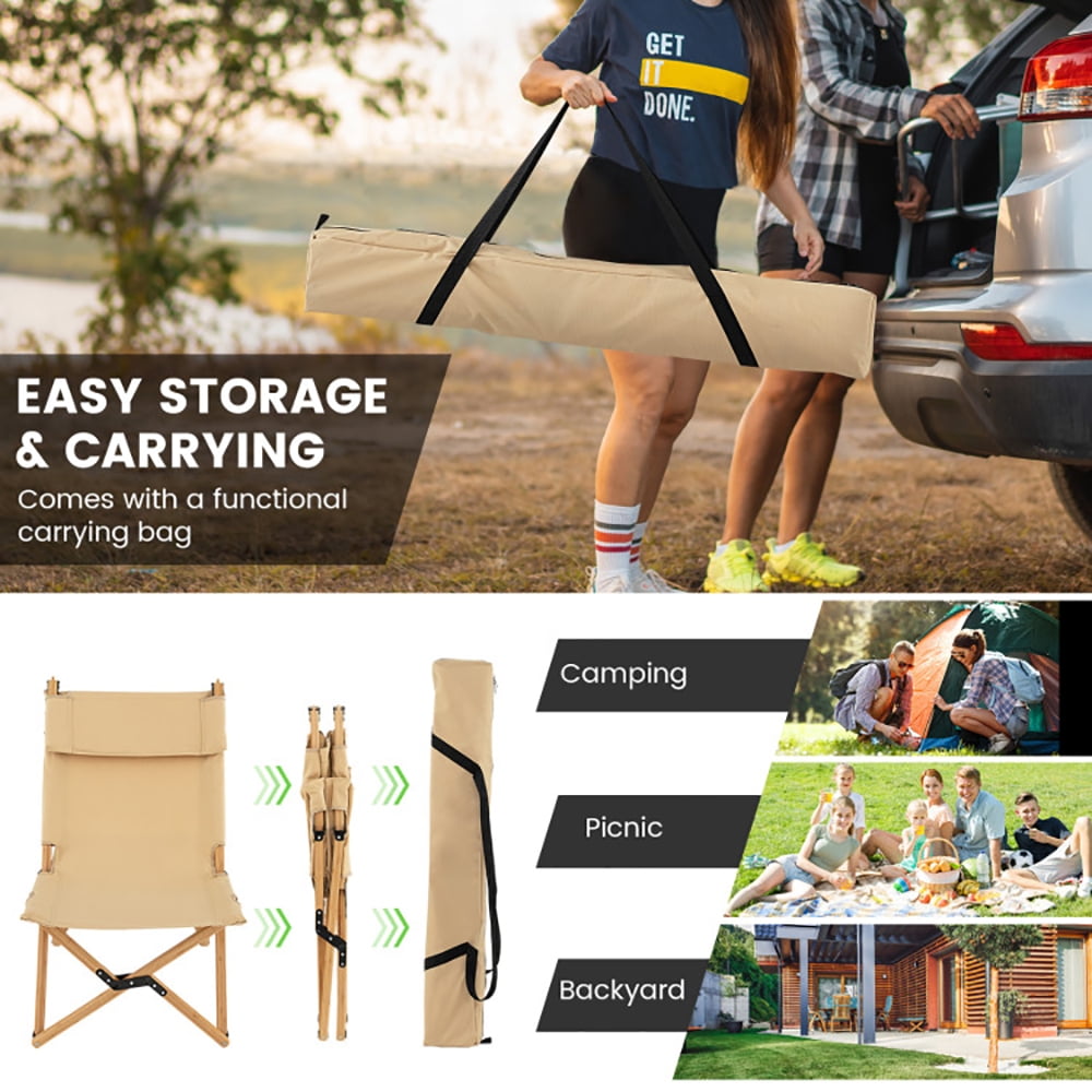 Aimee Lii Bamboo Folding Camping Chair with 2-Level Adjustable Backrest, Portable Chairs for Adults, Comfy Outdoor Chair, Natural Aimee Lii Bamboo Folding Camping Chair with 2-Level Adjustable Backrest, Portable Chairs for Adults, Comfy Outdoor Chair, Natural