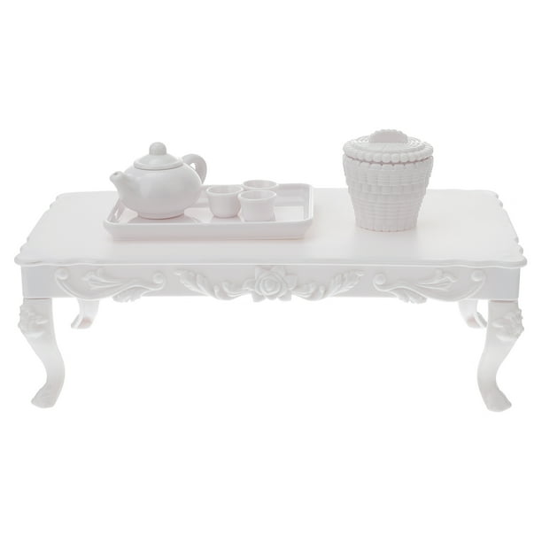KAKOWELY 1 juego de mesa de té para casa de muñecas, mini vajilla de té, adorno para casa de muñecas, juguetes para niños