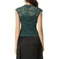 thumbnail image 3 of INSPIRE CHIC Lace Cap Sleeves Cardigan for Women's Floral Evening Wedding Elegant Shrug XL Blue Green, 3 of 6