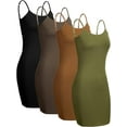 thumbnail image 1 of HAHDAXIA 4 Pcs Robe Basique Unie pour Femmes Bretelles Spaghetti Camisole Superposition Ajustable Long Débardeur, 1 of 7