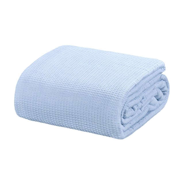 Crover Cobija Térmica para Todas las Estaciones de Algodón Waffle Tamaño King en Cachemira Azul