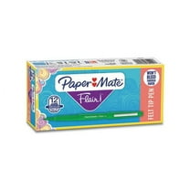 Point Guard Flair Stick Porous Point Pen Medium 0.7mm, Green Ink/Barrel, Dozen