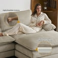 thumbnail image 6 of UBesGoo 90" Oversized Cloud Sofa Bed, Convertible Sleeper Couch Loveseat with Pillow Arms, Double-layered cushioned Sofa with Removable Ottoman, Khaki, 6 of 10