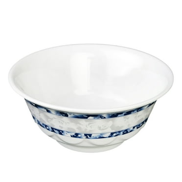 Excellante Blue Dragon Melamine Dinnerware Collection 34 Oz, 7 1/4" Scalloped Bowl, Comes in Dozen
