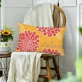 thumbnail image 3 of Welcome Flowers Throw Pillow Covers 12x20 Inch Yellow Orange Red Dahlia Floral Leaves Home Decor Throw Waist Pillow Cover Cushion Cases Cotton Linen Rectangular Pillow Case for Sofa Couch, 3 of 6