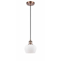 Innovations 516-1P-AC-G91 Fenton 1 Light Mini Pendant part of the Ballston Collection, Antique Copper