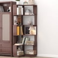 thumbnail image 6 of 6 Tier Freestanding L-Shaped Corner Bookshelf for Living Room Bedroom, Wooden Bookcase with Anti-Drop Panel and Anti-Tipping Device, Display Shelf Open Storage Rack for Home Office, Red, 6 of 15