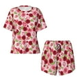 thumbnail image 5 of "Wukai Rose Flowers Women's Pajama Set - Short-Sleeve Top and Shorts with Elastic Waistband and Pockets for Loungewear, Yoga, and Casual Wear-Medium, 5 of 8