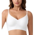 thumbnail image 2 of Exerin Women's Seamless Bras Wirefree Low Back Backless Comfort Multiway Convertible Bra(White,M), 2 of 5