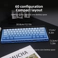 thumbnail image 3 of 61 Keys Mechanical Keyboard, 60% Layout, Hollow Shell in 6 Colors, RGB Backlit, Full N-Key Rollover, Hot-Swappable Linear Red Switch, Backlit PBT Keycaps, 3 of 10
