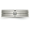 thumbnail image 5 of Chisel Stainless Steel Polished with Brushed Center CZ 6.2mm Grooved Band - Ring Size 12.0, 5 of 8